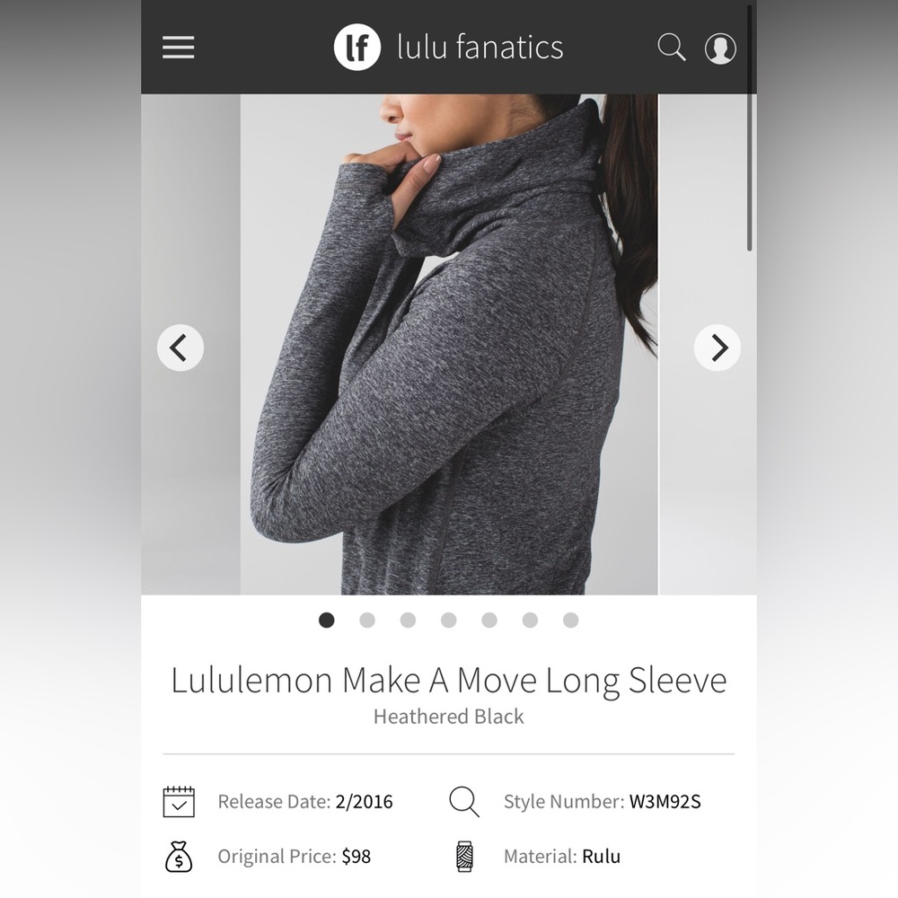 Lululemon Make A Move Long Sleeve Rulu Heathered Red Grape | Size 6 - Picture 12 of 12